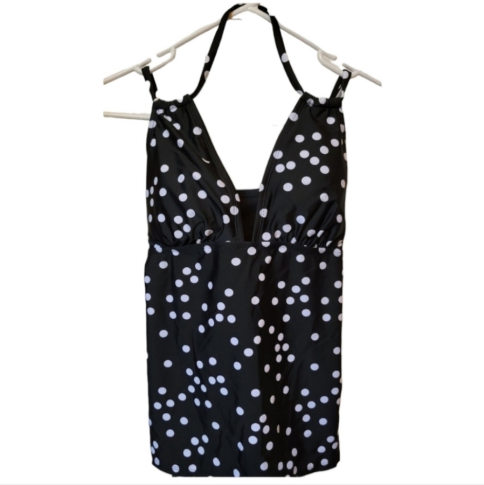 NWOT black/white polka dot tankini